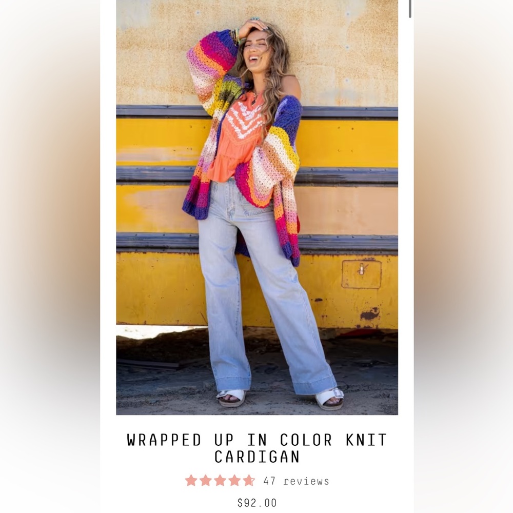 Multicolored Rainbow Cardigan NWT